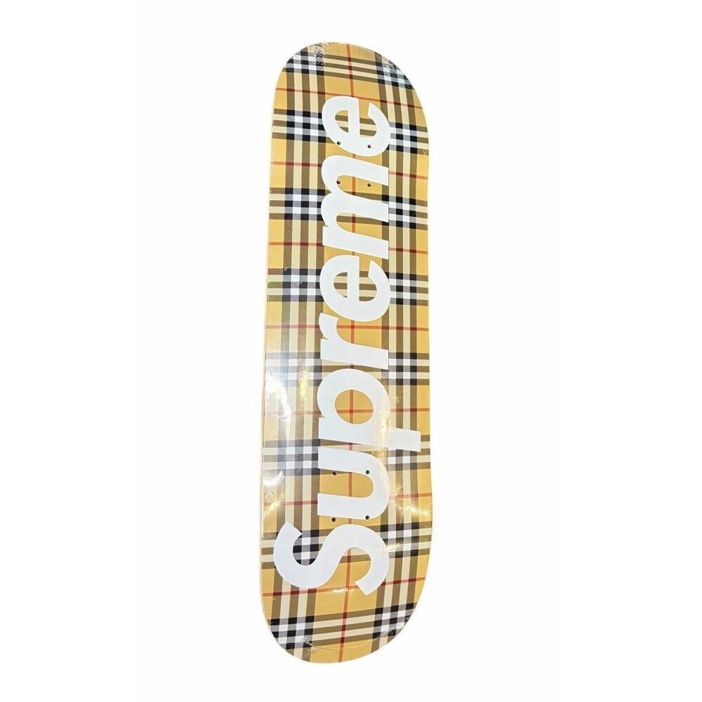 Supreme x Burberry Plaid Skateboard Deck Brand New SEALED beige Plaid Box Logo